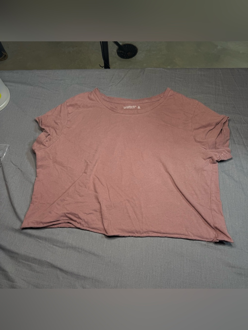 Abercrombie & Fitch Rose Dust Cropped Crew Tee